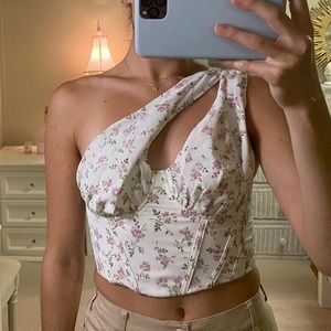 Floral bustier crop top small